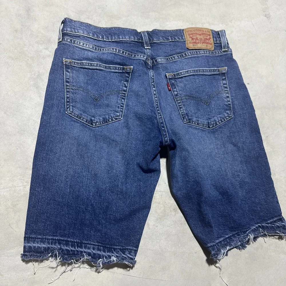 Y2K Grunge Distressed Men's SZ 34 Waist 511 Levi Shorts Denim Frayed Rock Punk